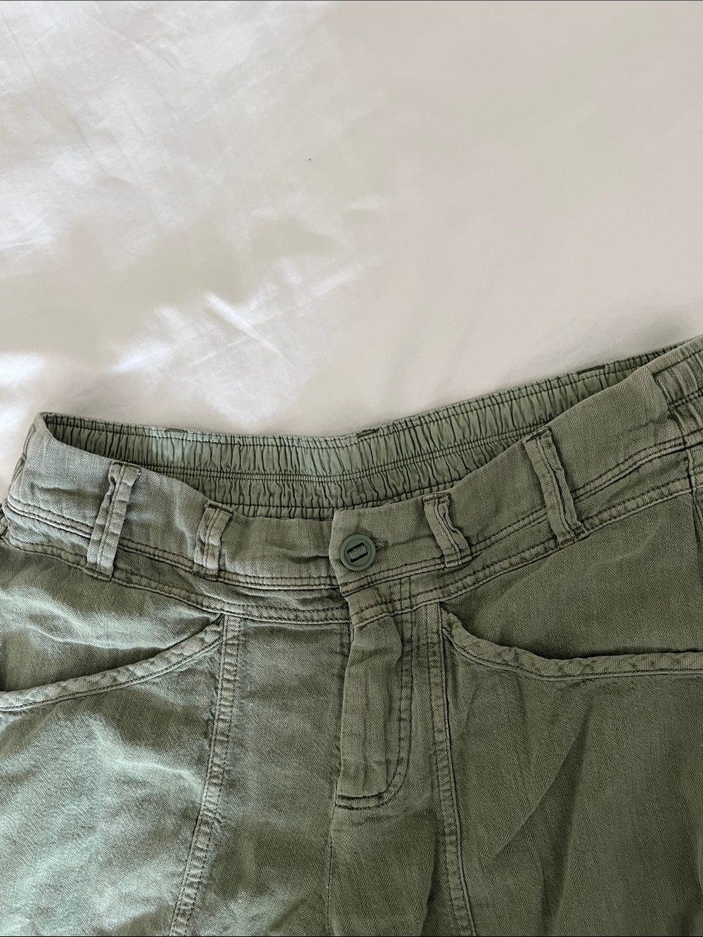 Free people green linen pant - Picture 2 of 4